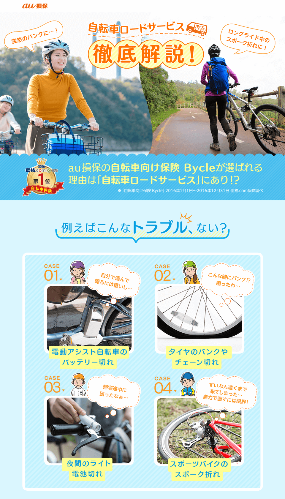 au損保 自転車ロードサービス